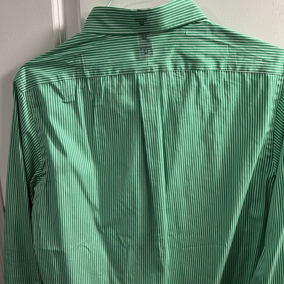 Polo Ralph Lauren 15 1/2 39cm long sleeve button down Green/White striped - Picture 5 of 5